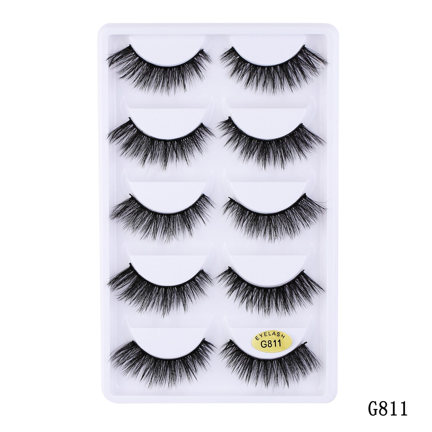 15-25 mm 3D Cross Eyelashes 5 Pairs Set