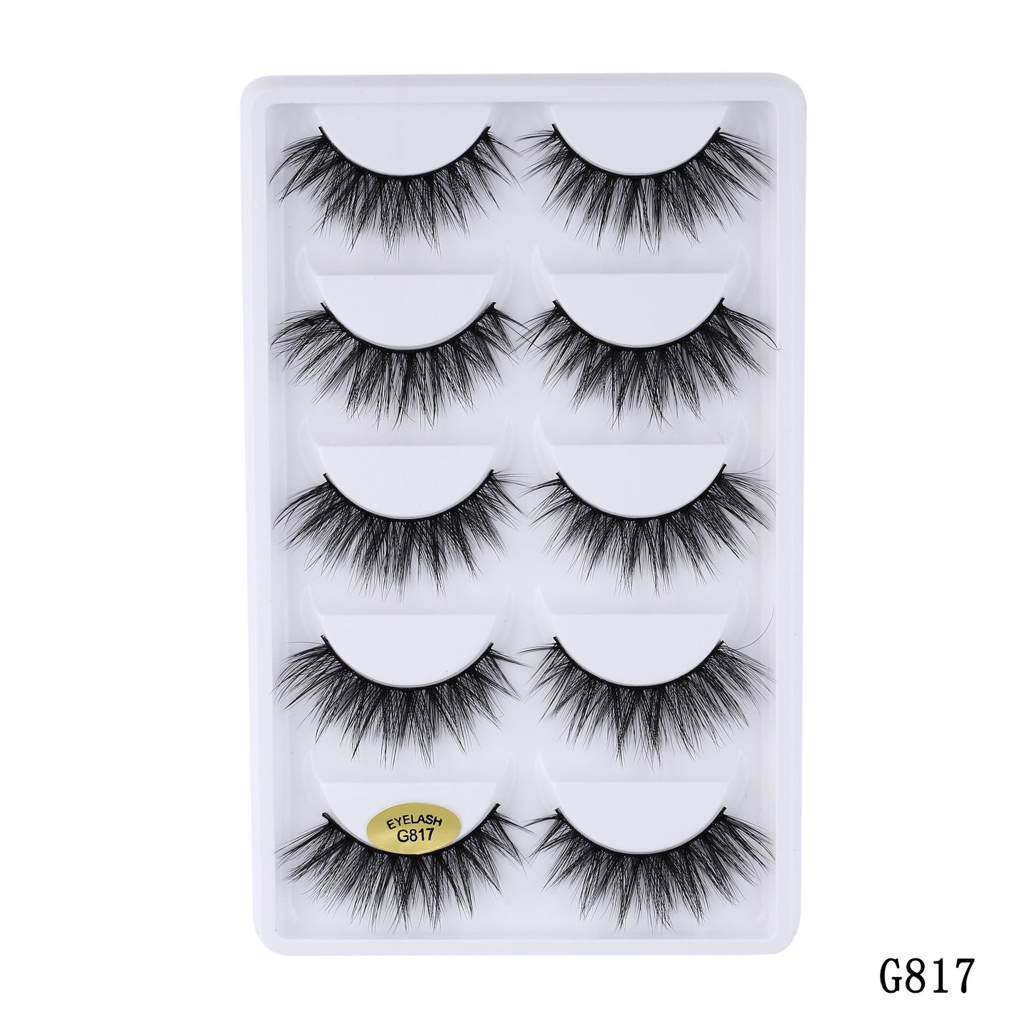 15-25 mm 3D Cross Eyelashes 5 Pairs Set