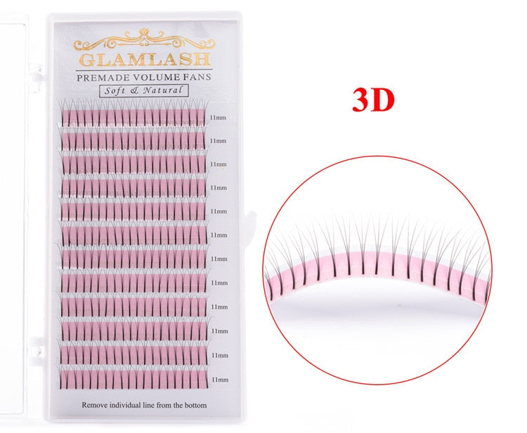 C/D Curl Long Stem Premade Eyelashes Set