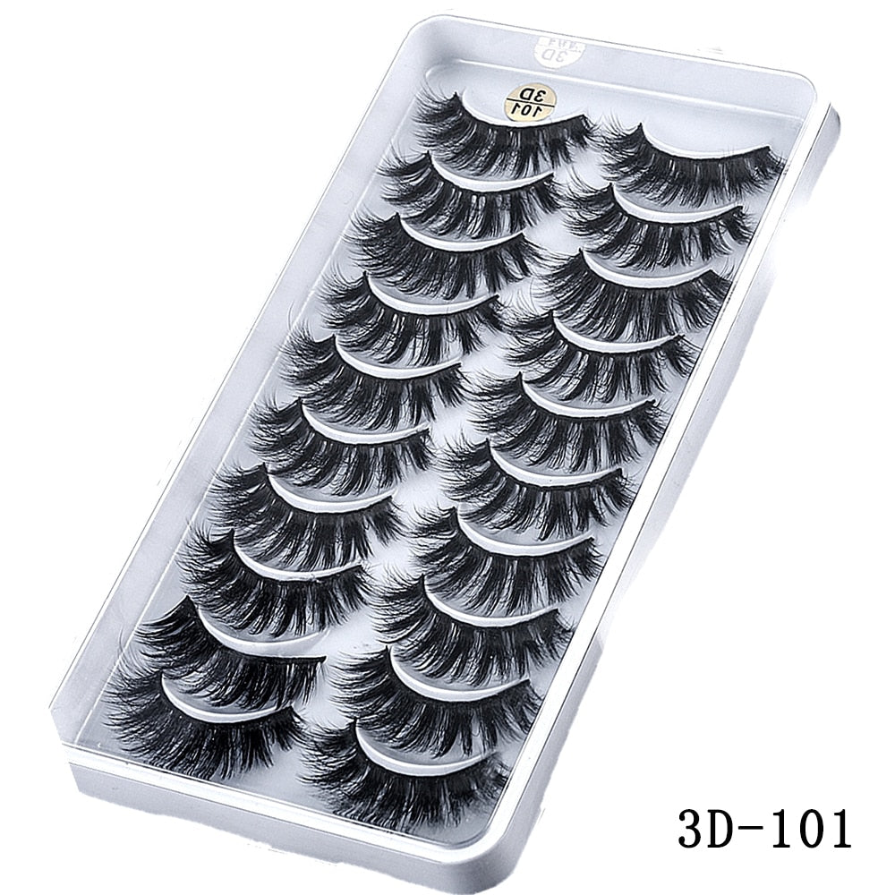 15-25 mm 3D Cross Eyelashes 5 Pairs Set