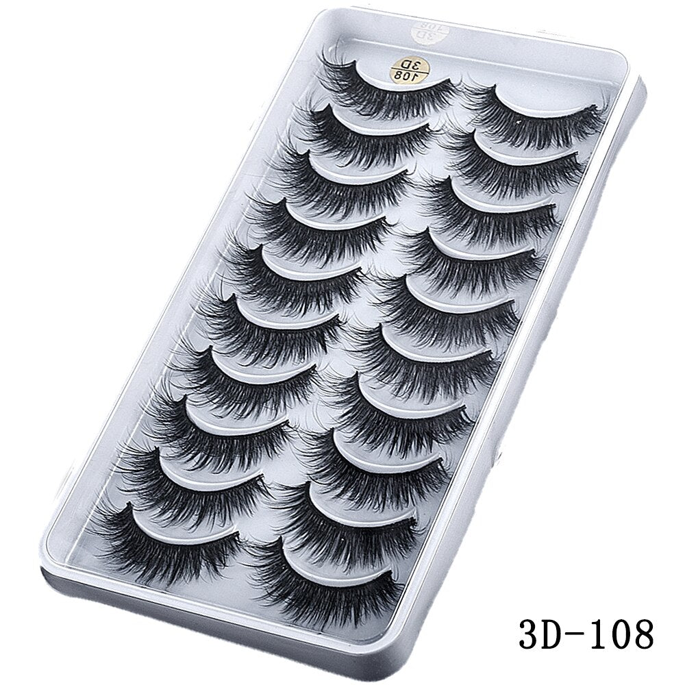 15-25 mm 3D Cross Eyelashes 5 Pairs Set
