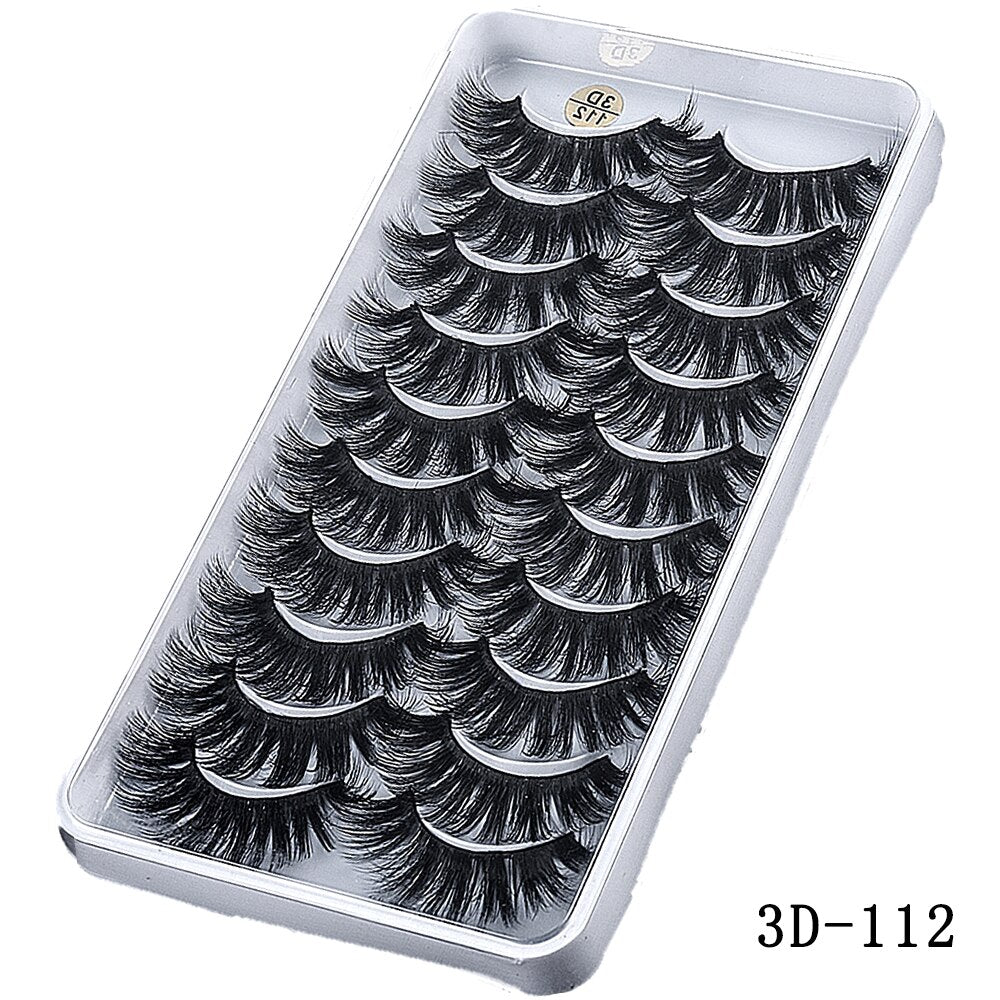 15-25 mm 3D Cross Eyelashes 5 Pairs Set