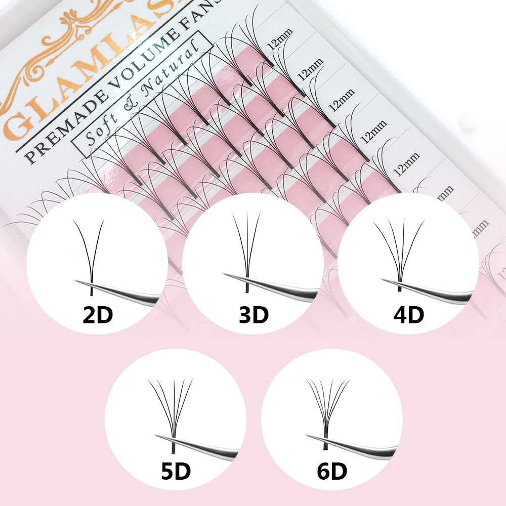 C/D Curl Long Stem Premade Eyelashes Set