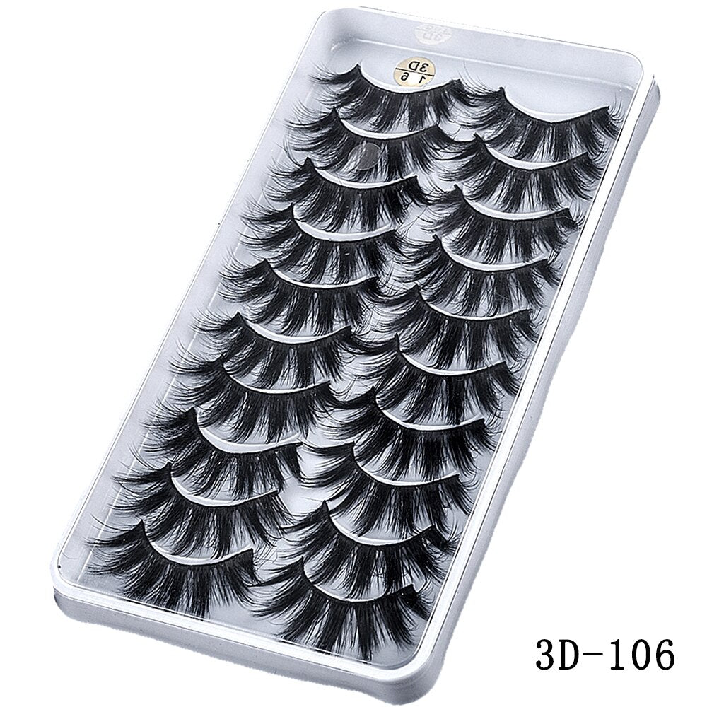 15-25 mm 3D Cross Eyelashes 5 Pairs Set